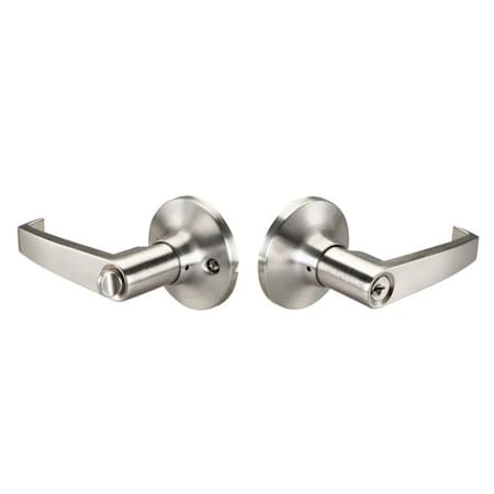 Yale Entry Lock with Edisto Lever with Kwikset Keyway Satin Nickel Finish EDE155